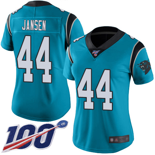 Carolina Panthers Limited Blue Women J.J. Jansen Alternate Jersey NFL Football #44 100th Season Vapor Untouchable->carolina panthers->NFL Jersey